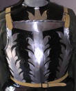 Embossed black and white armour